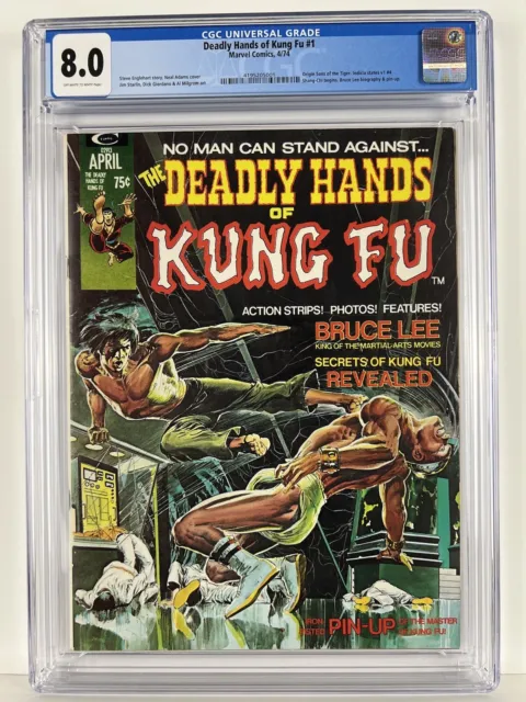 Deadly Hands of Kung Fu 1 Marvel/Curtis Magazine 1974 CGC 8.0  Bruce Lee
