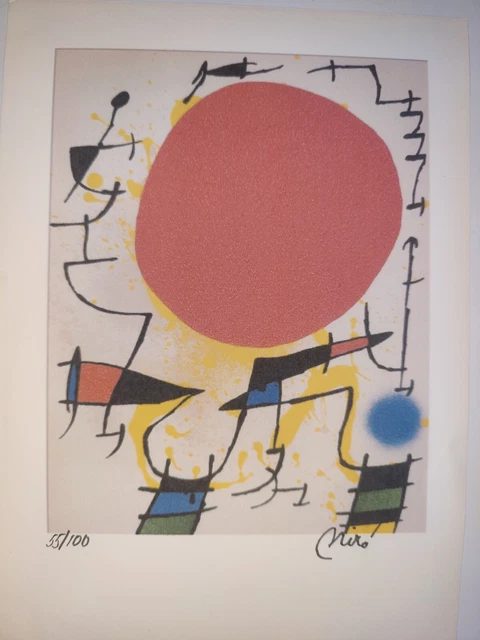 COA Joan Miro Original Vintage Print  Exibition Poster Signed  Litograph