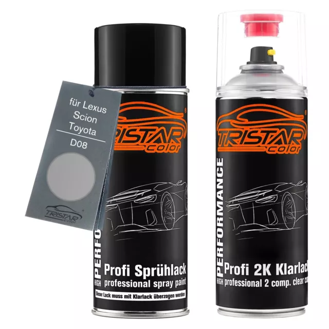 Autolack 2K Spraydosen Set für Lexus Scion Toyota D08 Storme Gray Metallic Matt