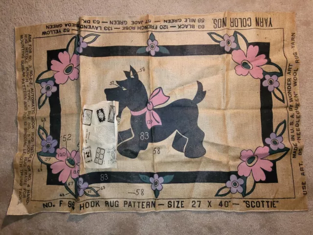 Patrón de respaldo vintage Wonder Art arpillera escocesa estampada perro punzón