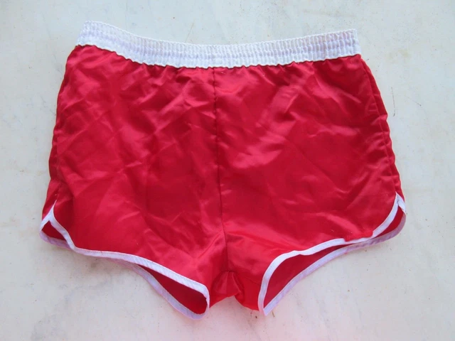 Short Vintage En Nylon Polyamide - Bleu Marine/Rouge - Tailles S/M/L/XL - Neuf - Marque POLYAM