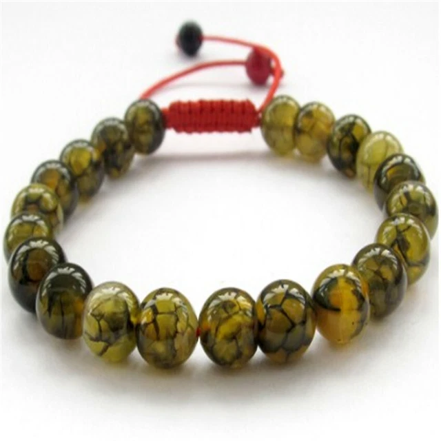 8mm Dragon agate Bracelet Wrist Healing Reiki Spirituality 7.5inches Unisex