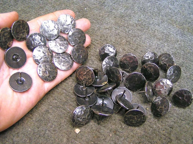 40 Hammered steel Clavos, Decorative Nail Heads, Doors, Furniture Craft 7/8 inch
