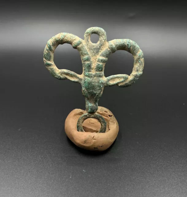 Near Eastern Bactrian Regions Antiquities Bronze Jewelry Pendant Deer Figure