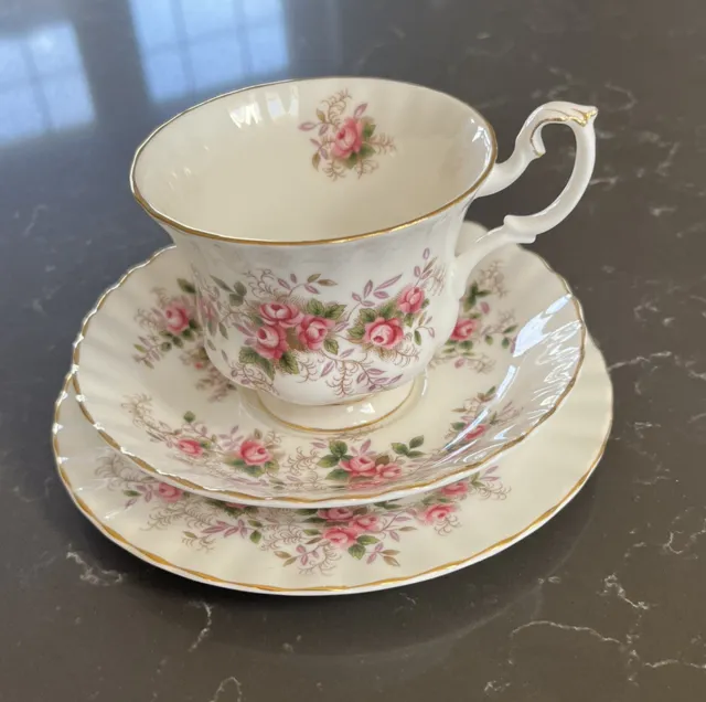 Vintage Royal Albert Lavender Rose Bone China Tea Trio - Cup Saucer & Side Plate