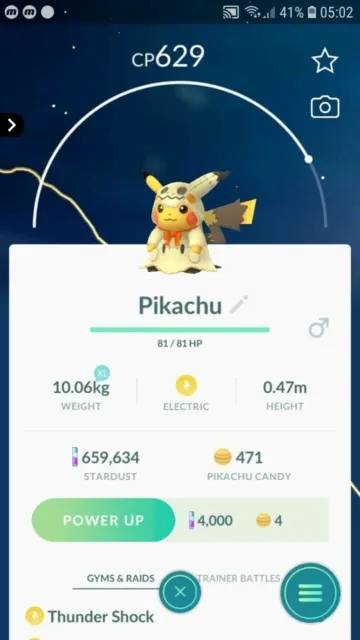 Pikachu ( Mimikyu Costume ) Pokemon Trade Go