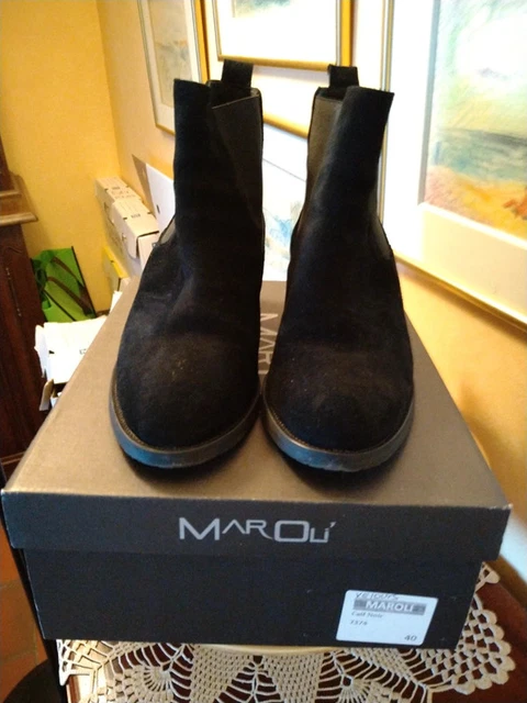 Bottines cuir nubuck noir Maroli pointure 40