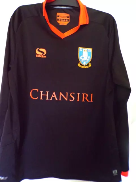 sheffield wednesday no 49 noir long sleeved football shirt size xl good cond