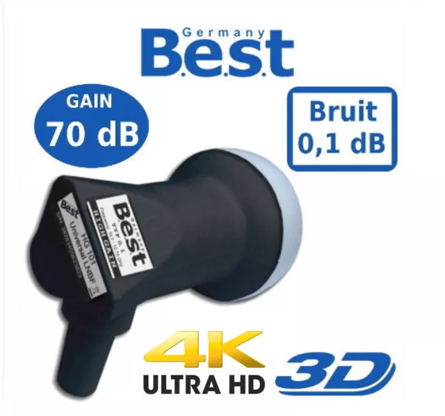 70dB High Gain Single LNB HG101 von B.E.S.T.- Germany 4K Full-Ultra HD