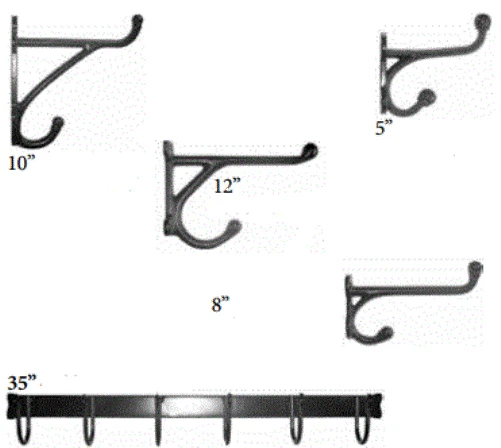 Black Cast Iron Harness Coat Hooks Antique Vintage Style Hat Amish Made In Usa