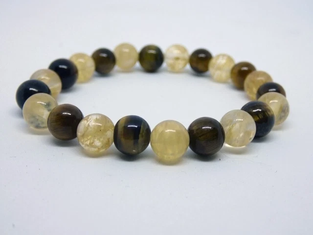 Bracelet élastique œil De Shiva En Agate Qualité AA - Noir - Neuf Avec étiquettes