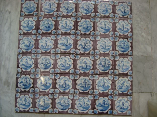 nice 18th century delft handpainted dutch nice rare  tiles (39)