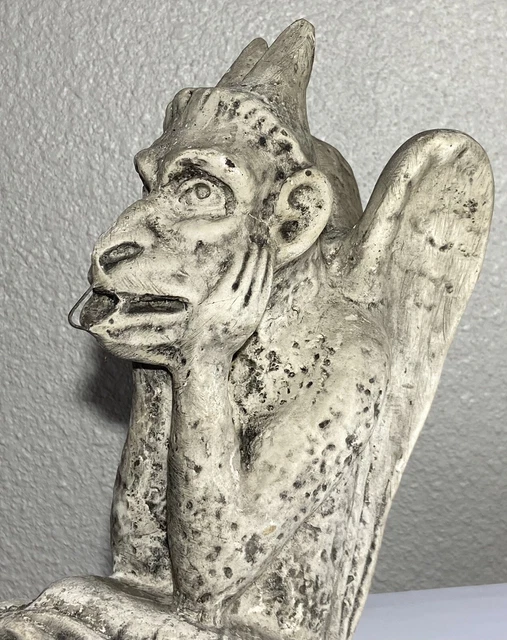 Ancienne applique murale en plâtre CHIMÈRE GARGOUILLE Début 20ème 6
