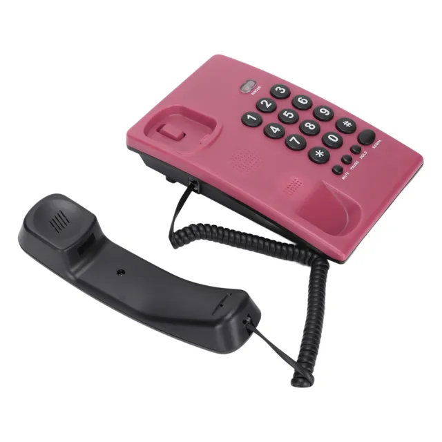 (Rose Red)Deansh Landline Phone Multi Functional Battery Free Corded Telephone