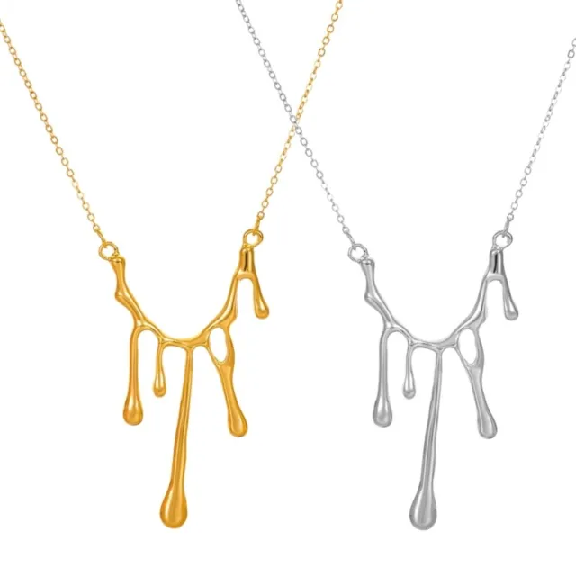 Women Choker Jewelry Irregular Drop Shape Pendant Necklace Chain Choker Necklace