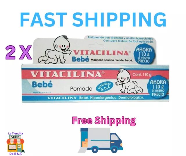 2 X Vitacilina Bebe MEXICANA Diaper Rash Ointment 110g