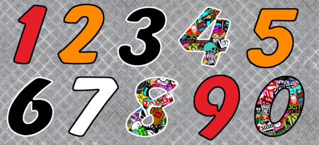 Numeros Course Racing Numbers Bomb Drift Tuning Autocollant Sticker (Nu003)