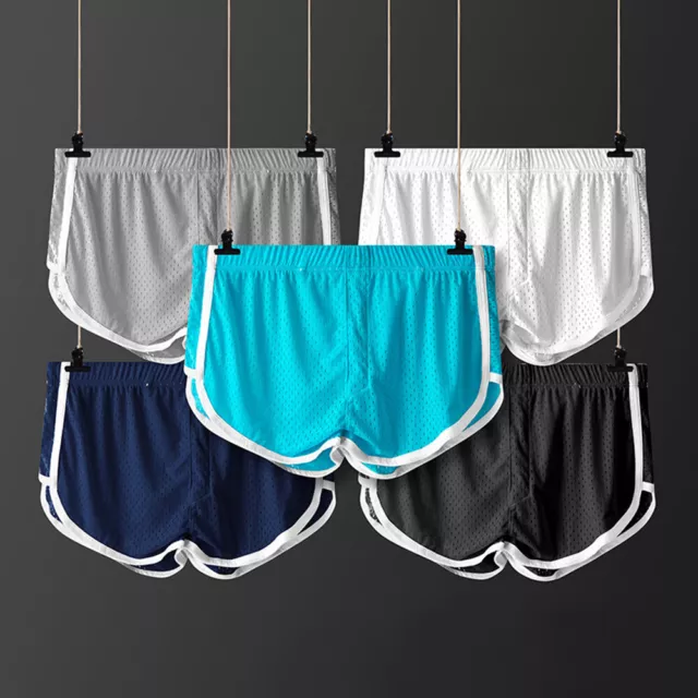 Ice Silk Sexy Seamless Boxer Briefs Pouch Underwear Shorts Trunks
