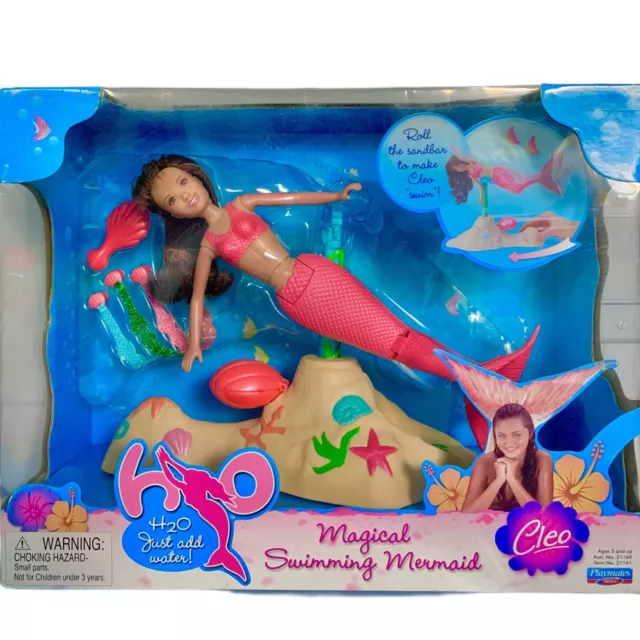 Playmates H2O Just Add Water Mako Magical Swimming Mermaid Cleo Barbie Doll Set