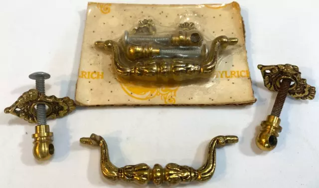 Vintage Solid brass Drawer handle Lot of 2 Made in SPAIN