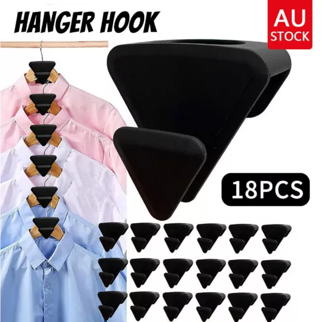 18Pcs Triangles Clothes Hanger Connector Hooks Organizer Space Saver for Closets
