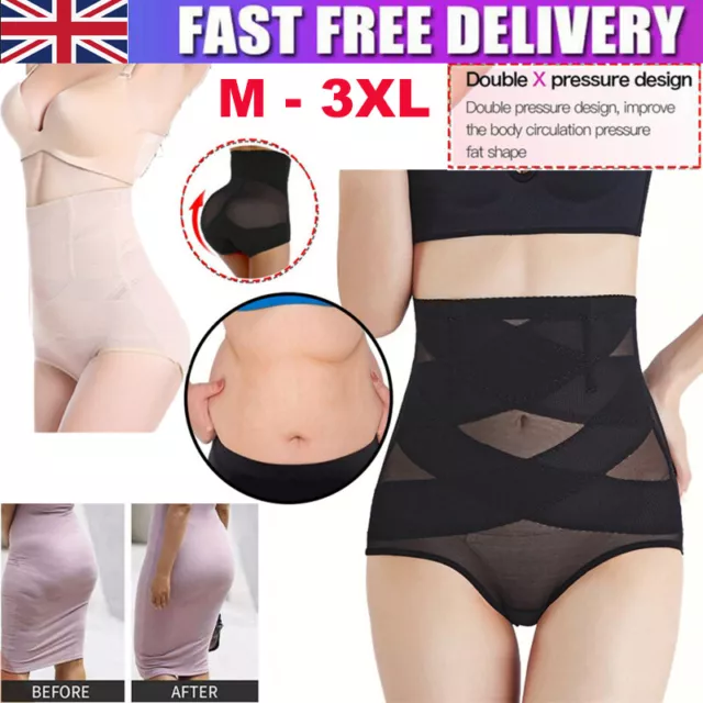 Women High Waisted Cross Compression Abs Shaping Pants Slimming Body Shaper  Hot 