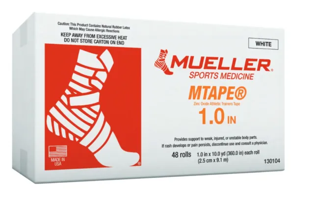 Mueller MTape Athletic Tape 1"x10 yd White