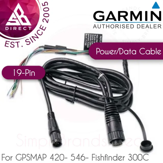 Garmin 19 Pin Power-Data Cable│For GPSMAP 420- 546- Fishfinder 300C│010-10918-00