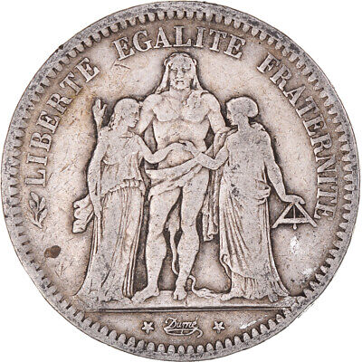PARIS FRANCE Monnaie de 5 francs argent type HERCULE de 1849 A / Rare 