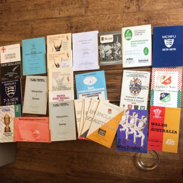 25 Vintage Rugby Union Programmes / Commemorative Brochures Incl Some Rare