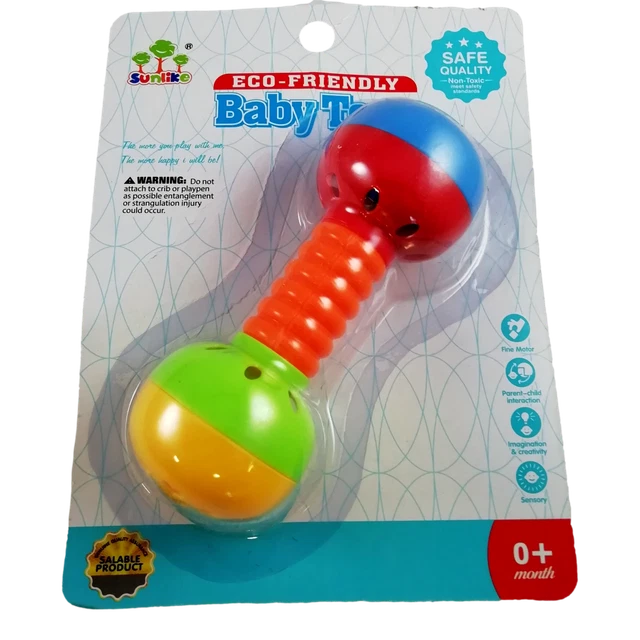 Hochet Bébé Jouet Educatif à Grelot Clochette Enfant en Plastique