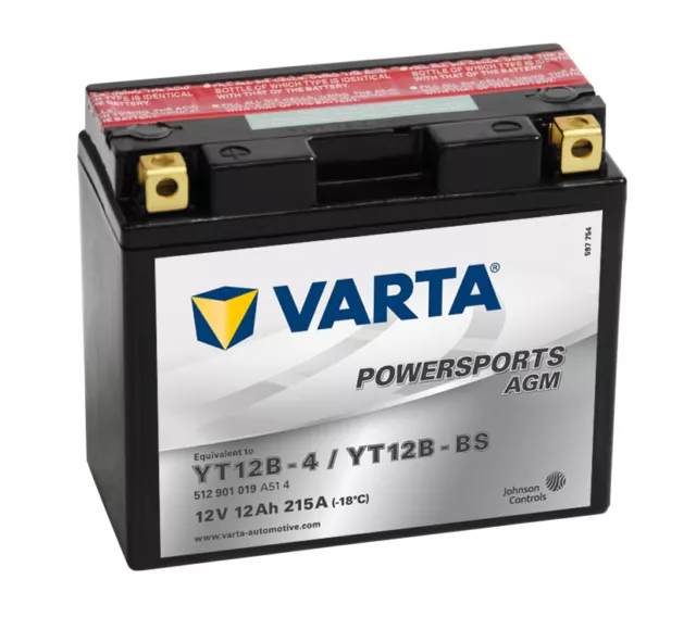VARTA Powersports 12V 12 Ah YT12B-BS AGM Rollerbatterie 12Ah OVP NEU Batterie