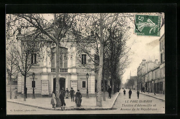 CPA Le Parc St-Maur, Theatre d'Adamville and Avenue de la Republique 1908