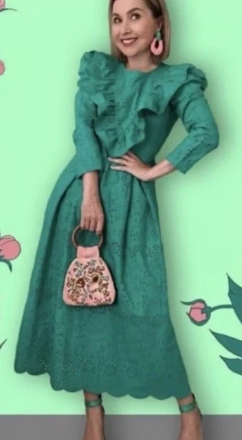 Zara Green Dress Large FOR SALE! - PicClick