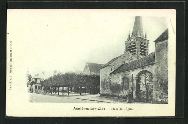 CPA Asnieres-sur-Oise, Place de l´Eglise