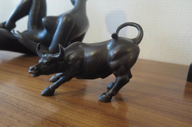 sculpture taureau bronze 13x10cm