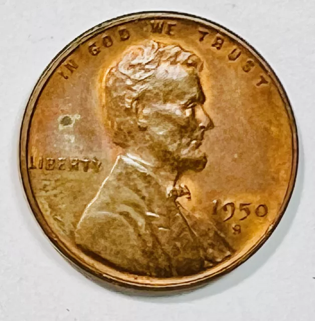 1950 S Lincoln Obverse Wheat Ears Reverse 1 Cent Circulated Coin 7133