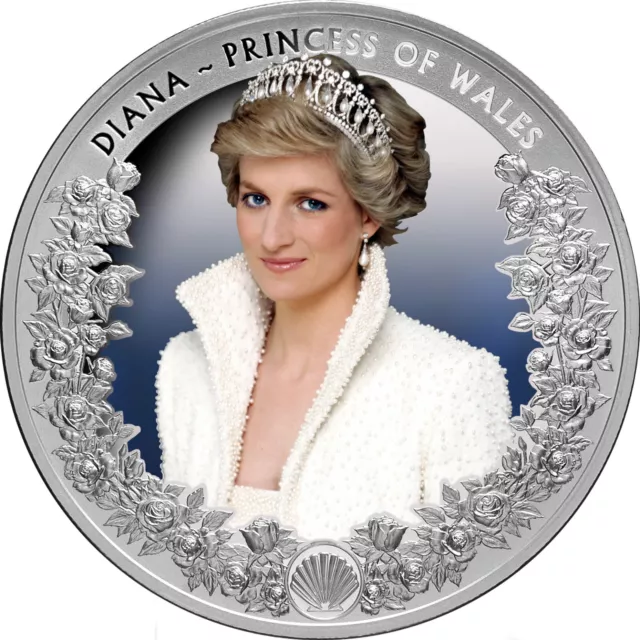 Tokelau 2022 DIANA Princess of Wales 25th $5 1 Oz Silver Proof Color in Full OGP