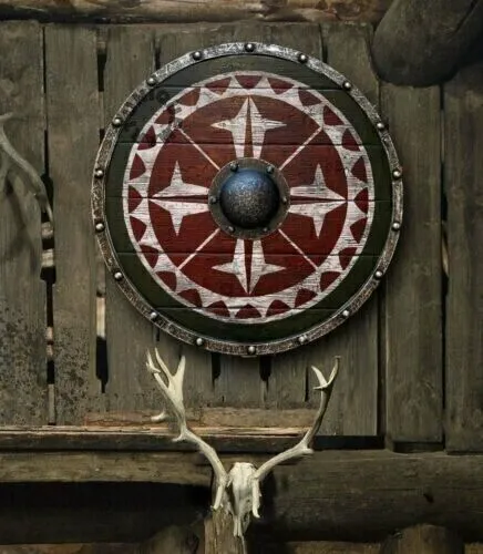 Viking Shield Medieval Wooden Authentic Battleworn Norse Battle Armor Shield