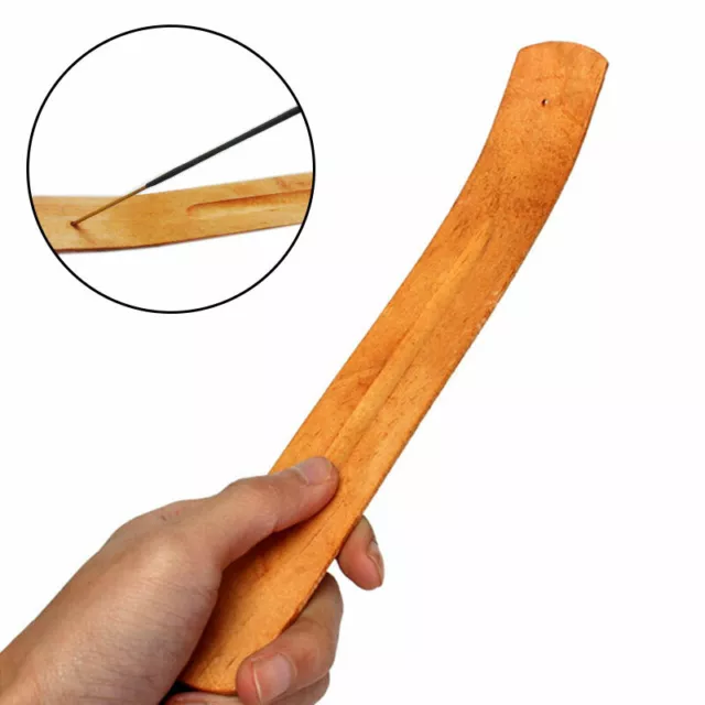 1pc Natural Plain Wood Wooden Incense Stick Ash Catcher Best Holder Burner H9N5