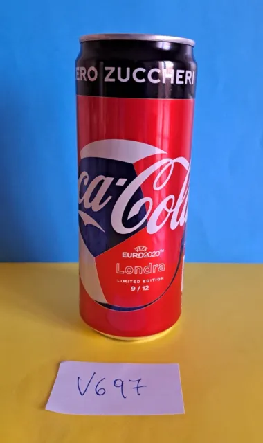Lattina Coca Cola Zero Zuccheri Euro2020 " Londra 9/12"  Vuota Non Aperta V697