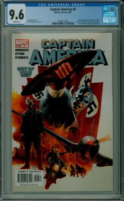 Captain America #6 CGC 9.6 NM+ white pages 1st Winter Soldier Marvel 3938125005
