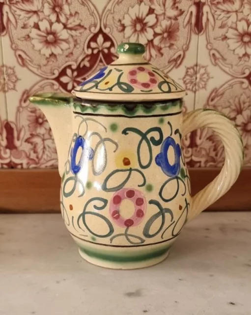 Art Deco Honiton Pottery Hand Painted Lidded Jug/Hot Water Pot/Teapot - Lid A/F