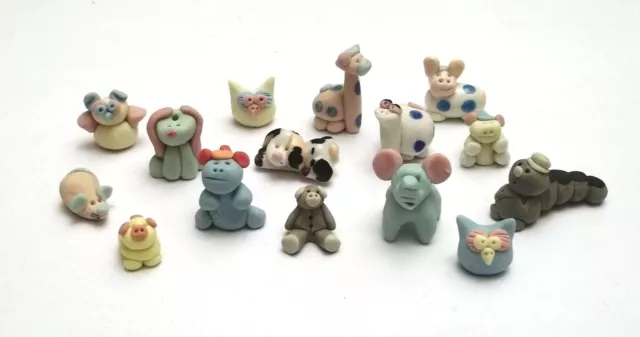 lot de 15 animaux miniature en porcelaine froide 1,5 à 2 cm G17-lot 3