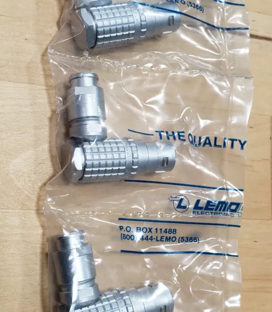 NEW - LEMO FHG.2B.310.CLAD MALE RIGHT ANGLE 10 PIN CONNECTOR - Strain Relief