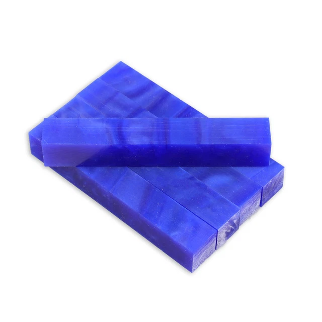 Pluma de acrílico en blanco, azul perla, paquete de 5, torneado de madera heredado
