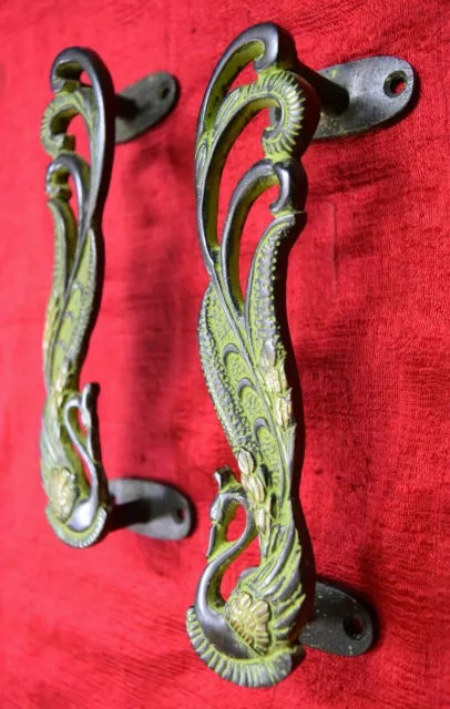 Peacock Bird Design Handle Brass Restaurant Gate Puller Main Door Decor AA01