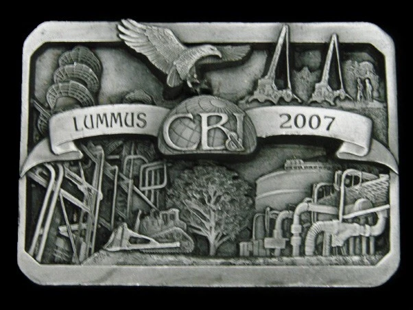Tb07169 *Nos* 2007 **Cb&I Lummus** Heavy Machinery Advertisement Belt Buckle
