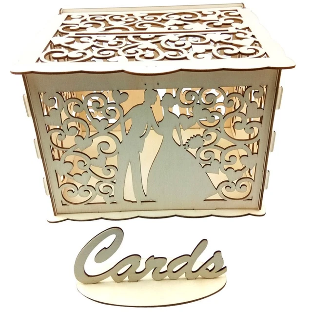 25*20*18.3 CM Wooden Gift Card Box Wood Wedding Money Box Holder  Graduation