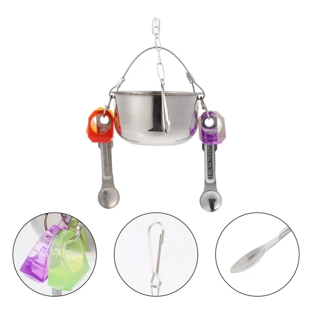 Stainless Steel Bird Cage Bird Water Dispenser Parrot Food Box Bird Feeder